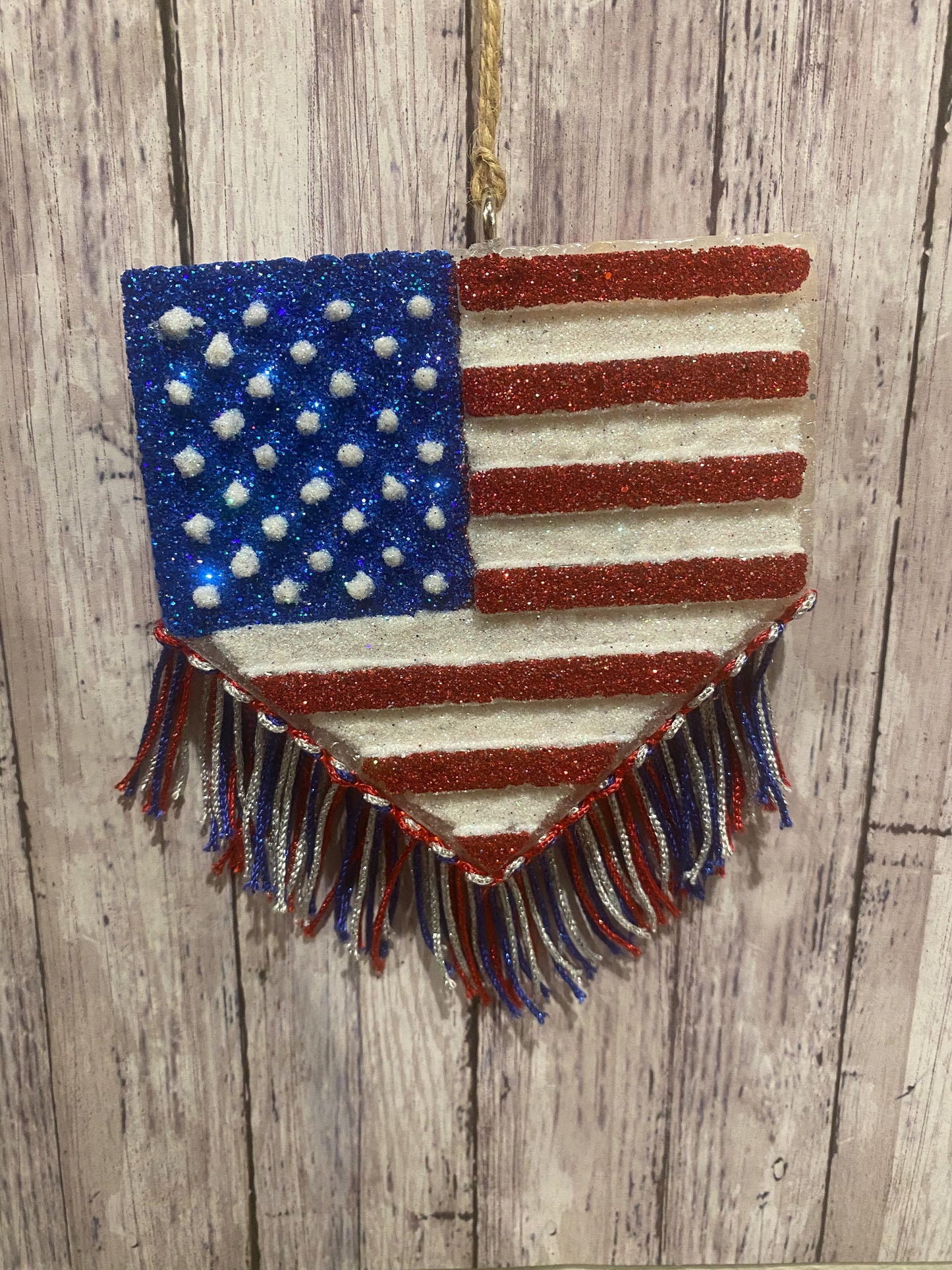 Baseball Plate with USA Flag