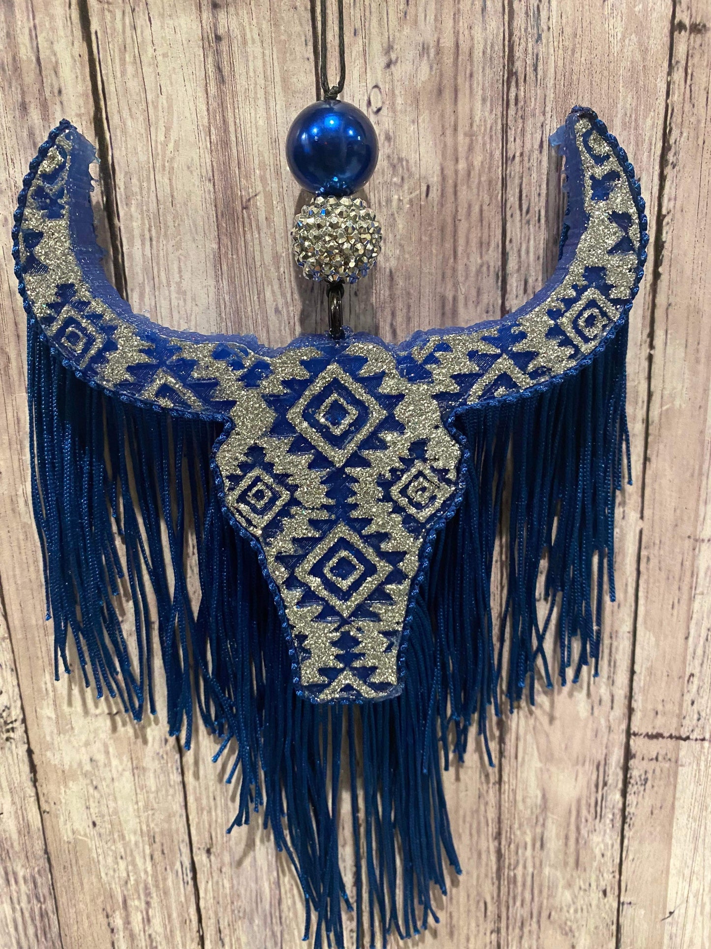 Aztec Bull Skull with Aztec Design (medium size)