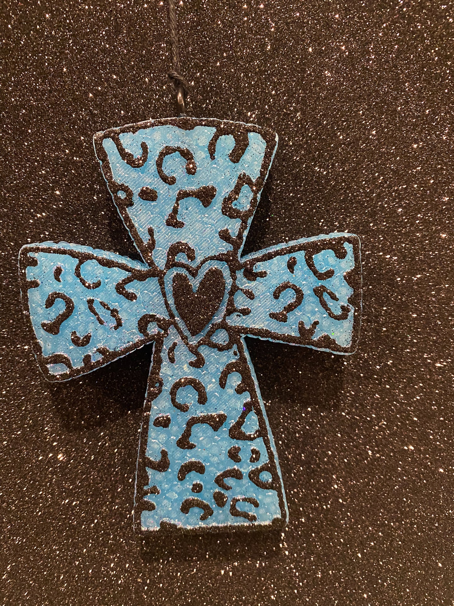 Leopard Cross with heart