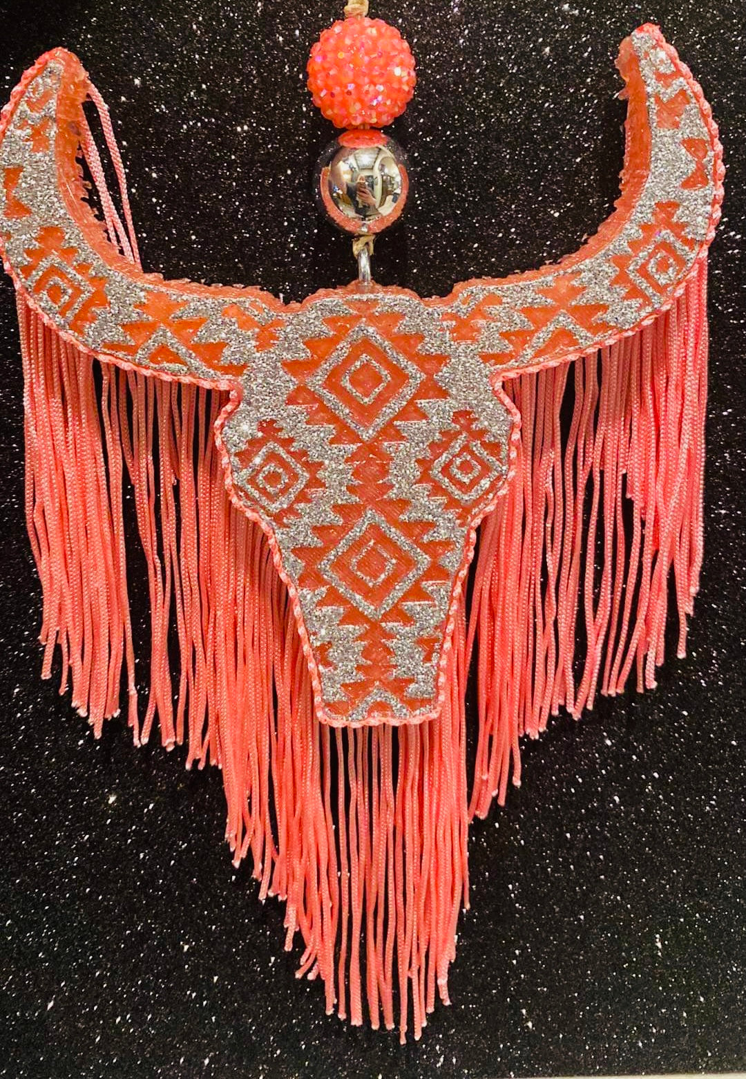 Aztec Bull Skull with Aztec Design (medium size)