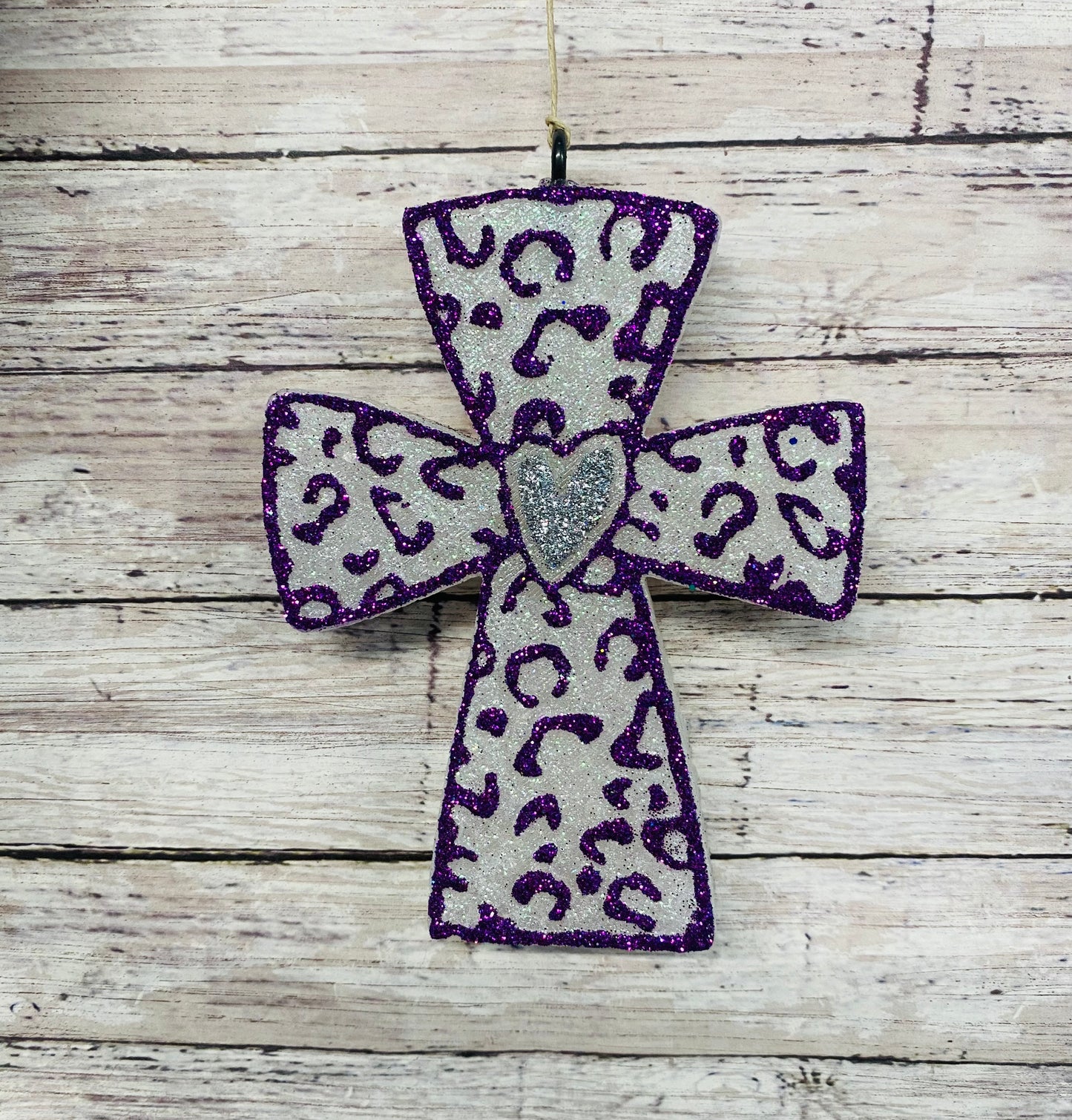 Leopard Cross with heart