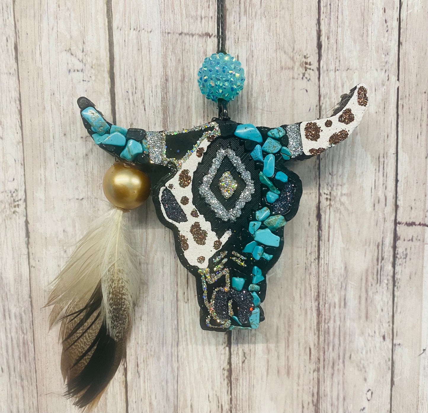 Aztec Bull Skull- Medium Size