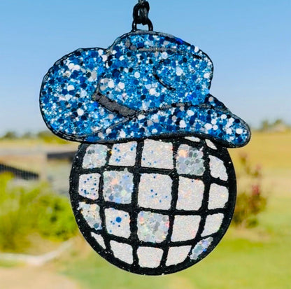 Disco Ball with Cowgirl Hat