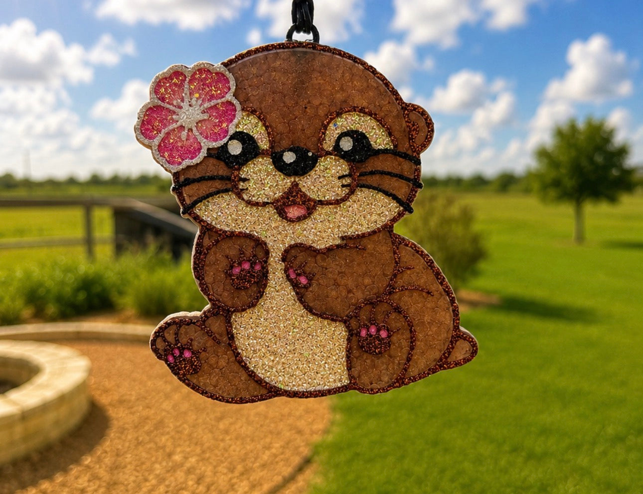 Otter with Hibiscus