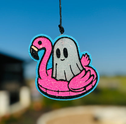 Ghost in Flamingo Floatie