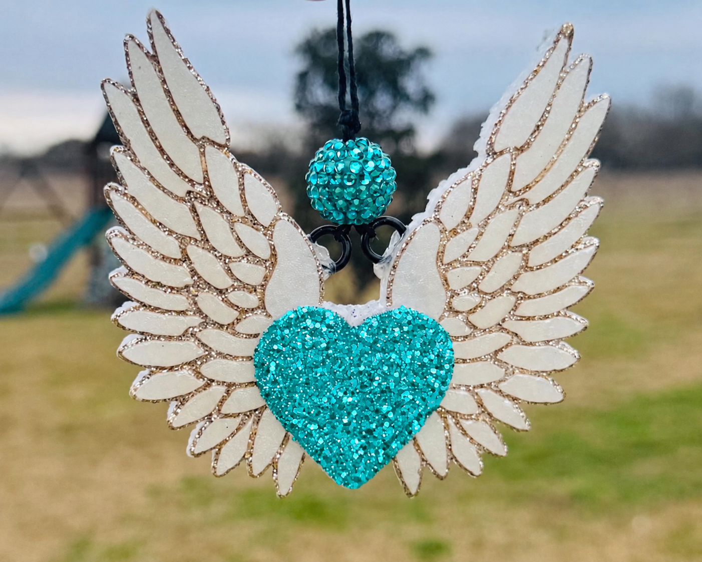 Angel wings with heart