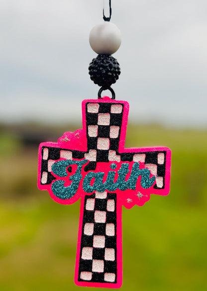Checkered Faith Cross