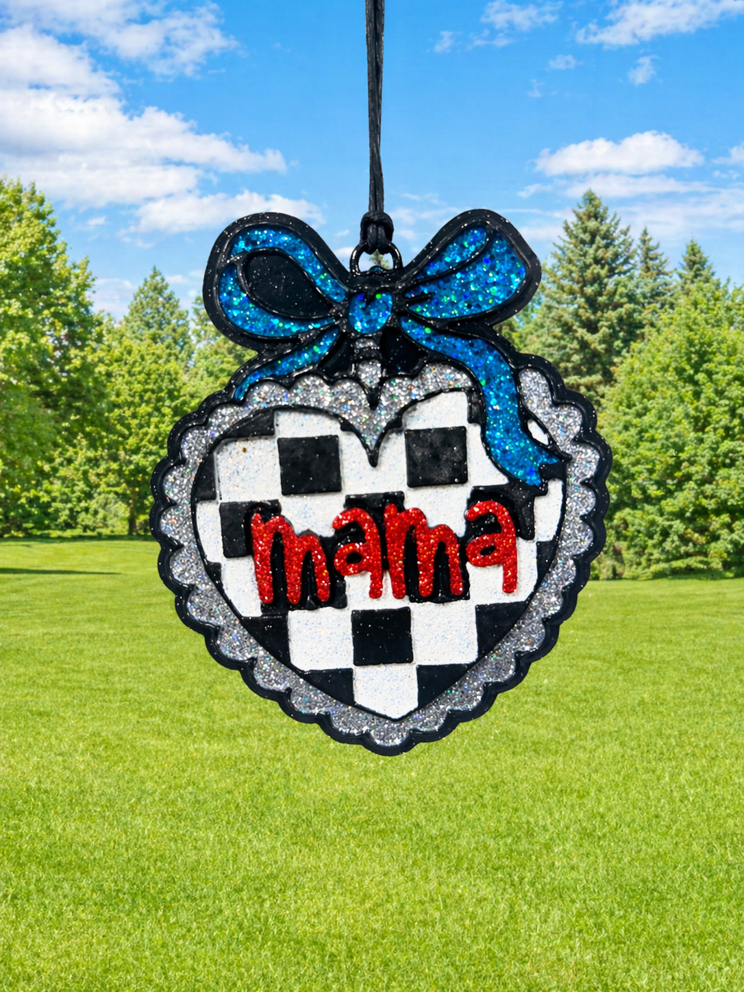 Checkered Mama Heart