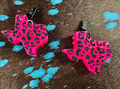 Texas Vent Clip Cheetah Print- Set of 2