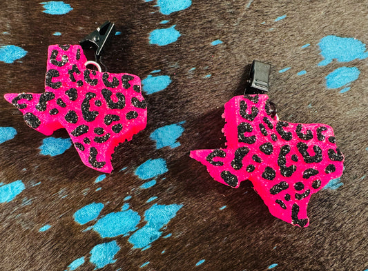 Texas Vent Clip Cheetah Print- Set of 2
