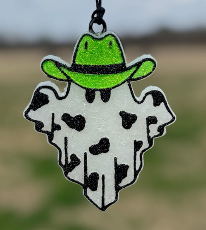 Ghost with Cow print and Cowboy Hat-Option 2