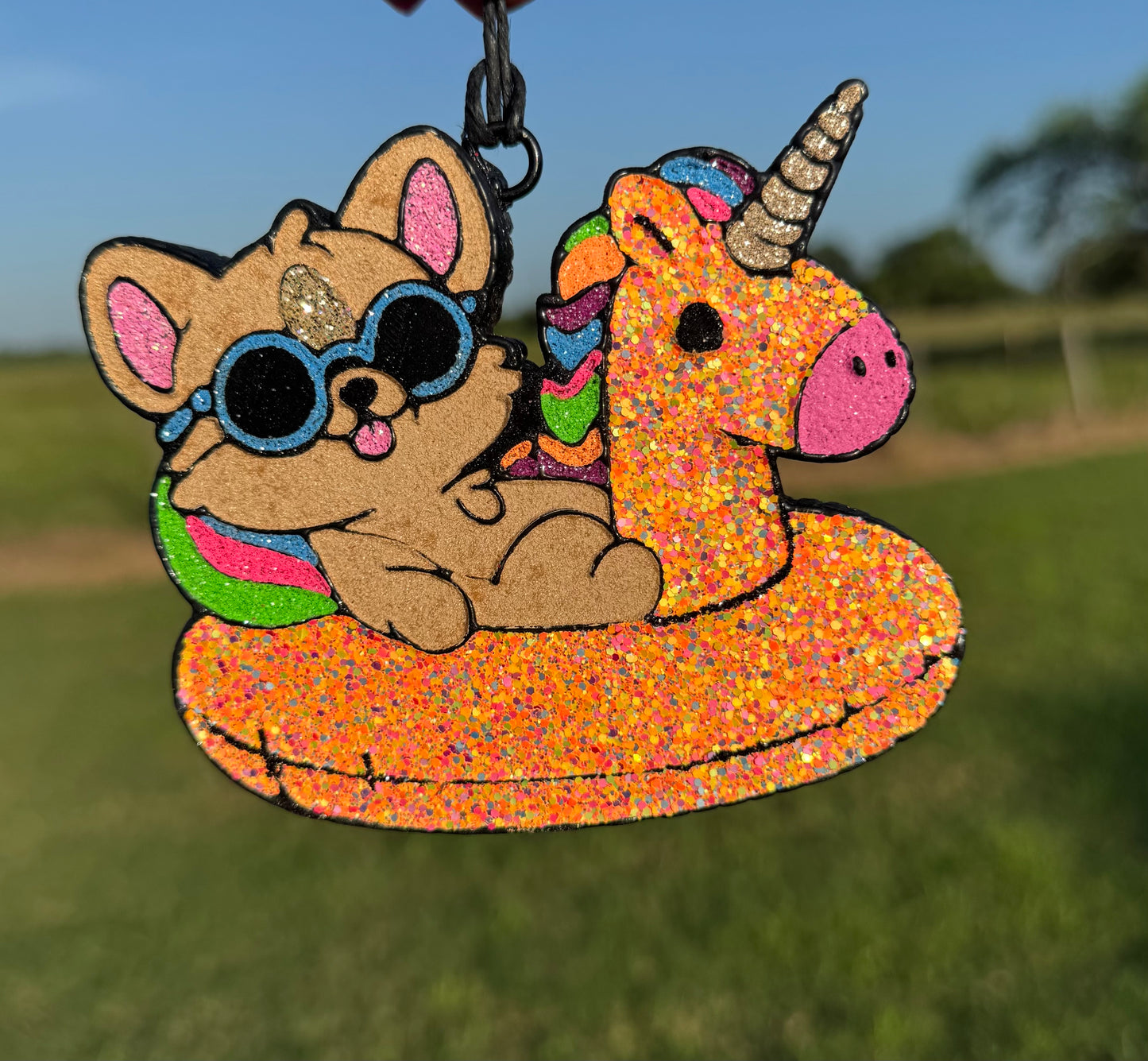 Corgi in Unicorn Floatie