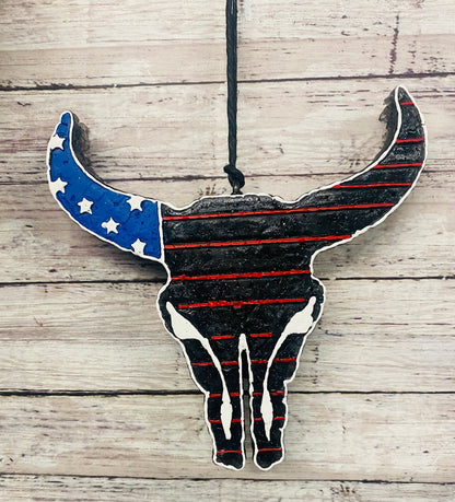 Bull with USA Flag