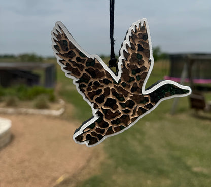 Camo flying duck
