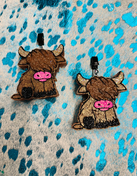 RTS- Highland Cow Vent Clips- set of 2- Cowboy Scent