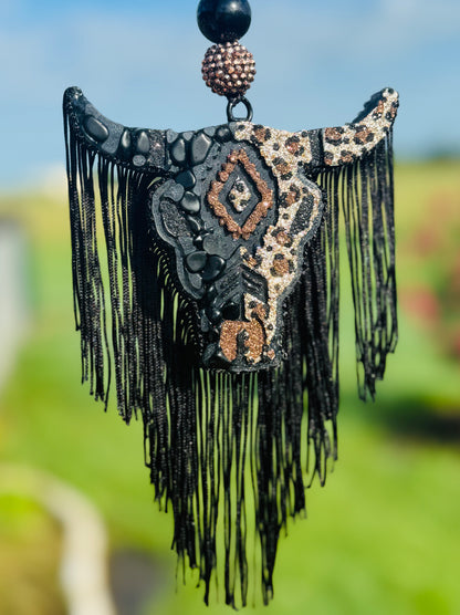 Aztec Bull Skull- Medium Size