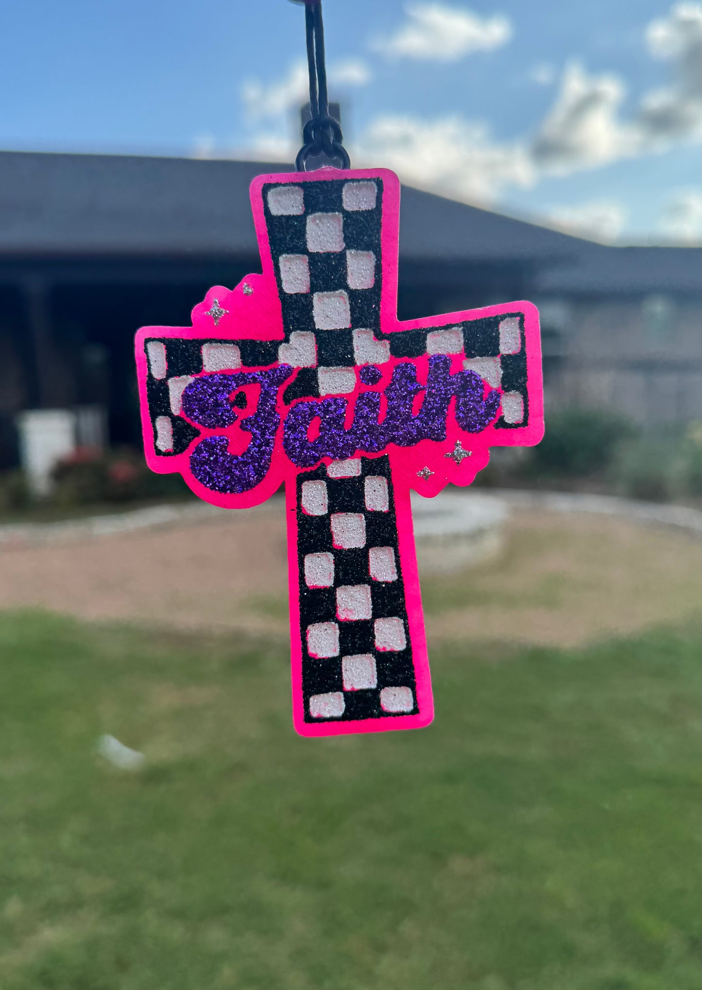 Checkered Faith Cross