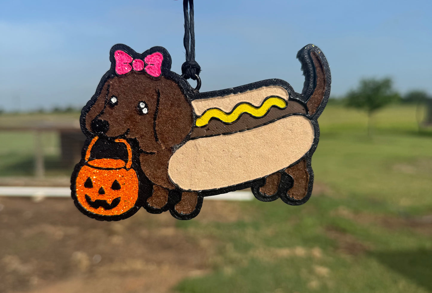 Halloween Weinee Dog Dressed as a Hot Dog