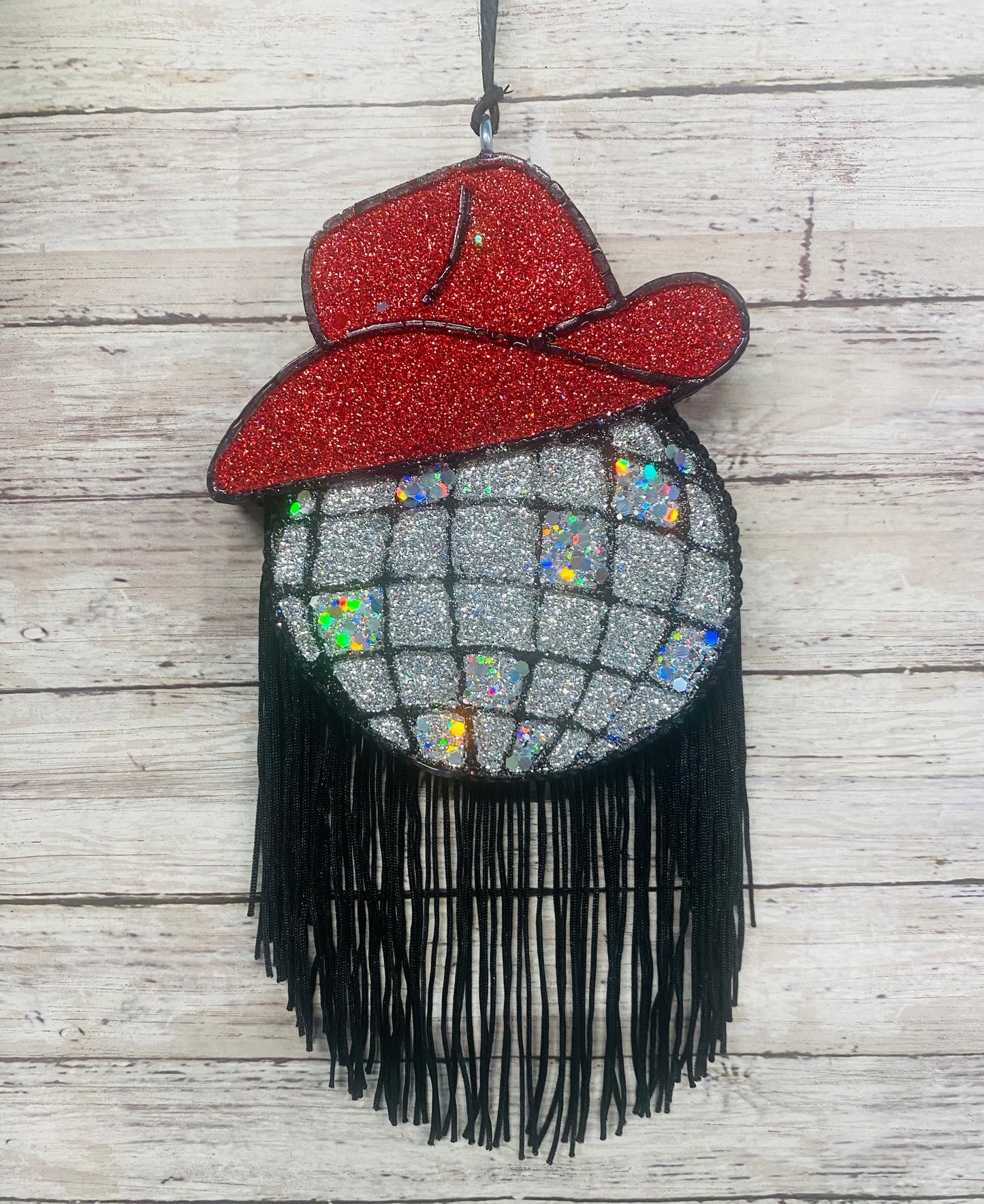 Disco Ball with Cowgirl Hat