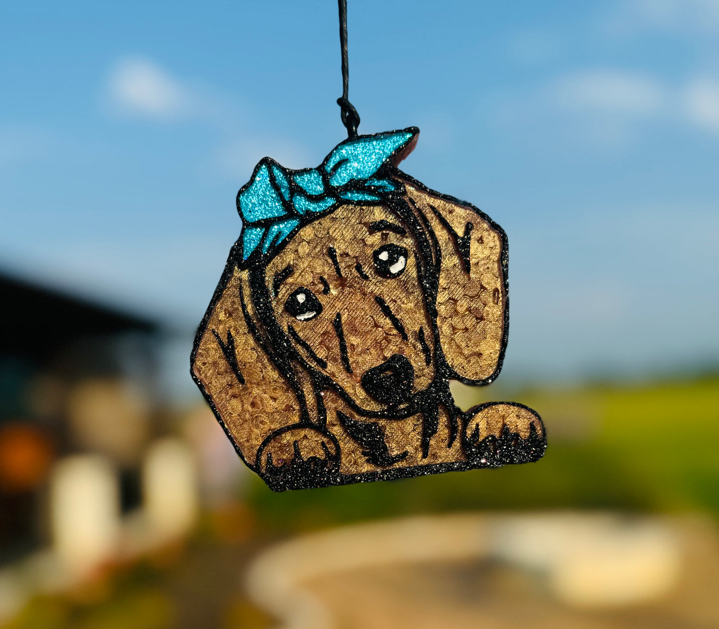 RTS- Dachshund with Bow- Weinee Dog- Volcano Scent