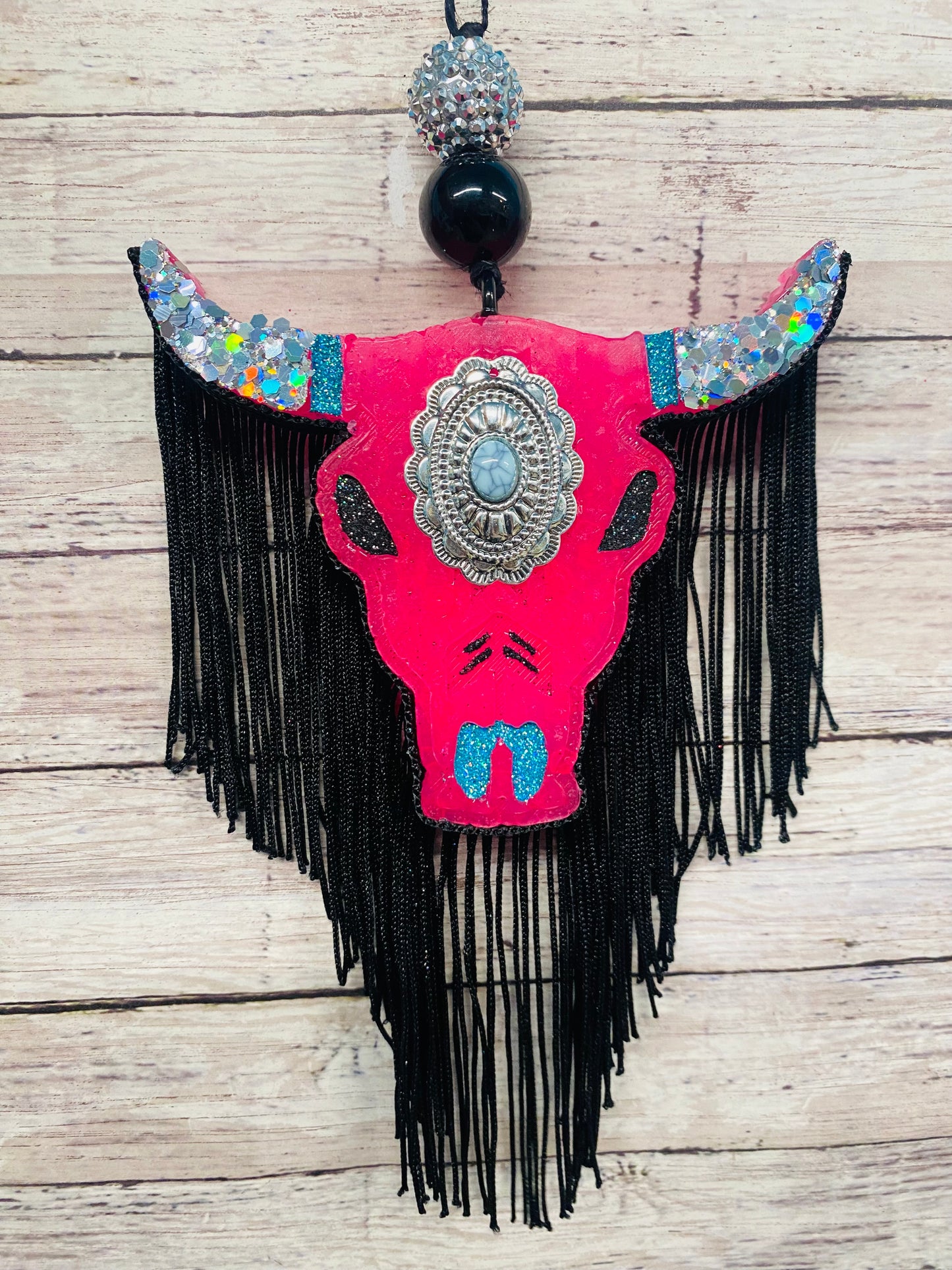 Aztec Bull Skull with Concho- Medium Sized
