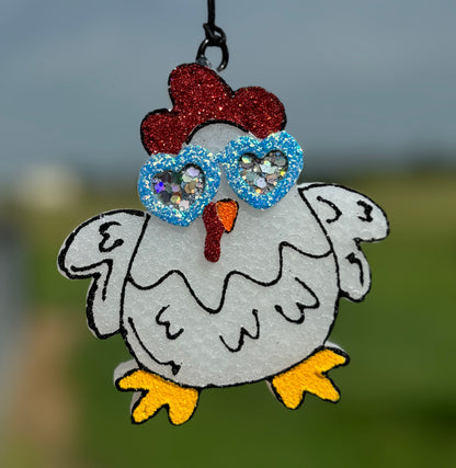 Cute Chicken with Glasses