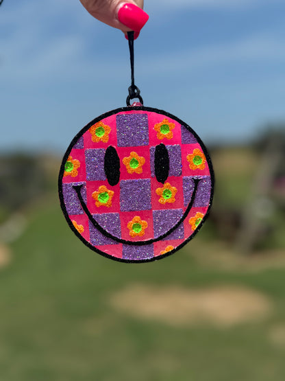 Flower Checkered Smiling Face