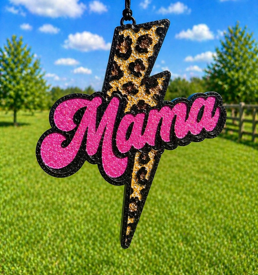 Mama with Cheetah Lightening Bolt