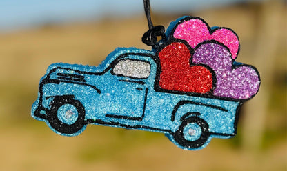 Valentine's Day Truck with Hearts