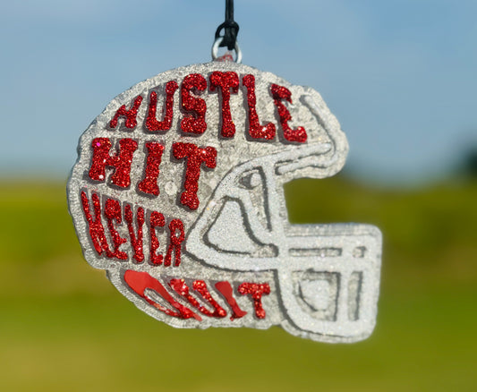 Hustle Hit Never Quit Football Helmet