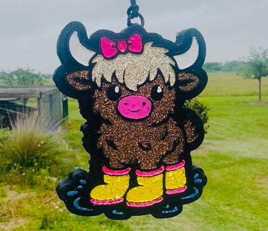 Highland Cow with Rainboots