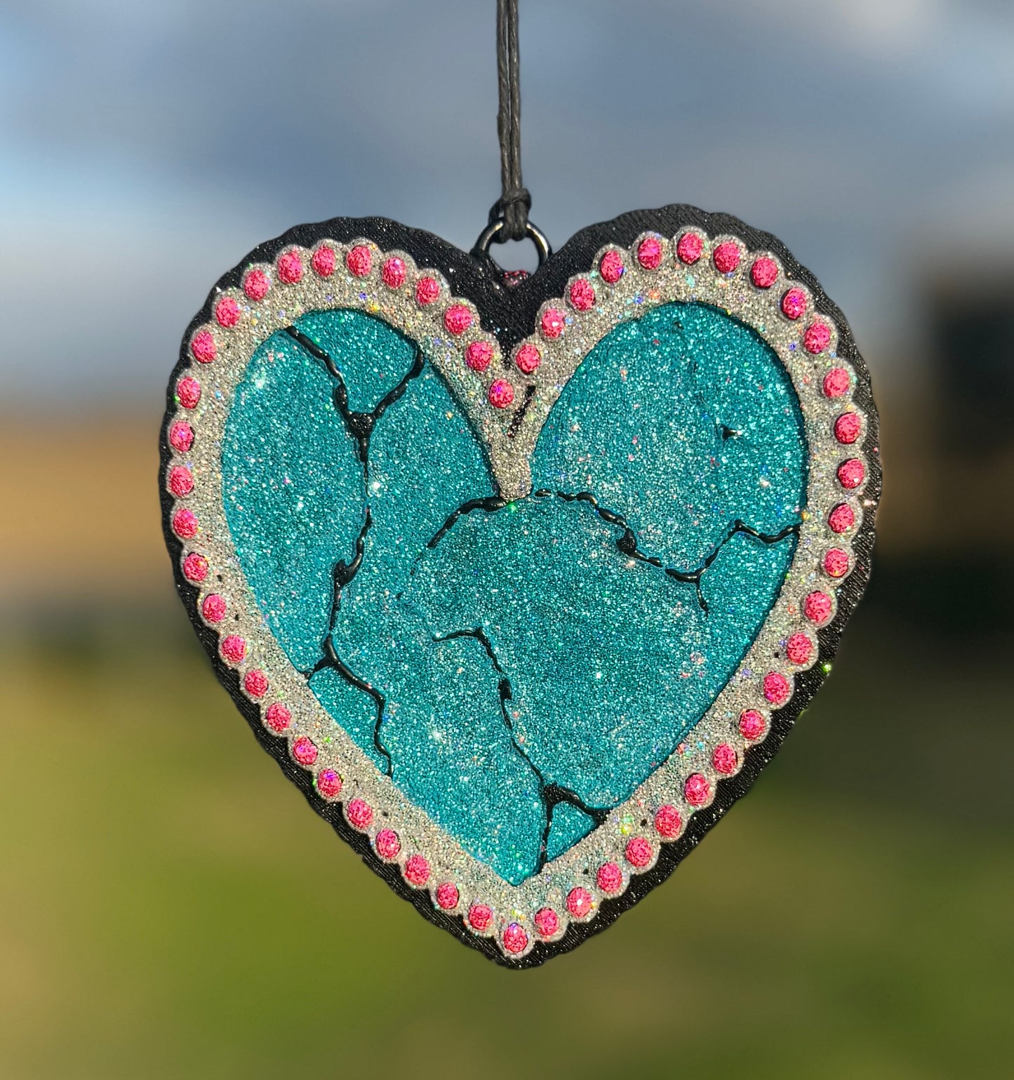 RTS- Turquoise Heart- Pink Sugar Scent