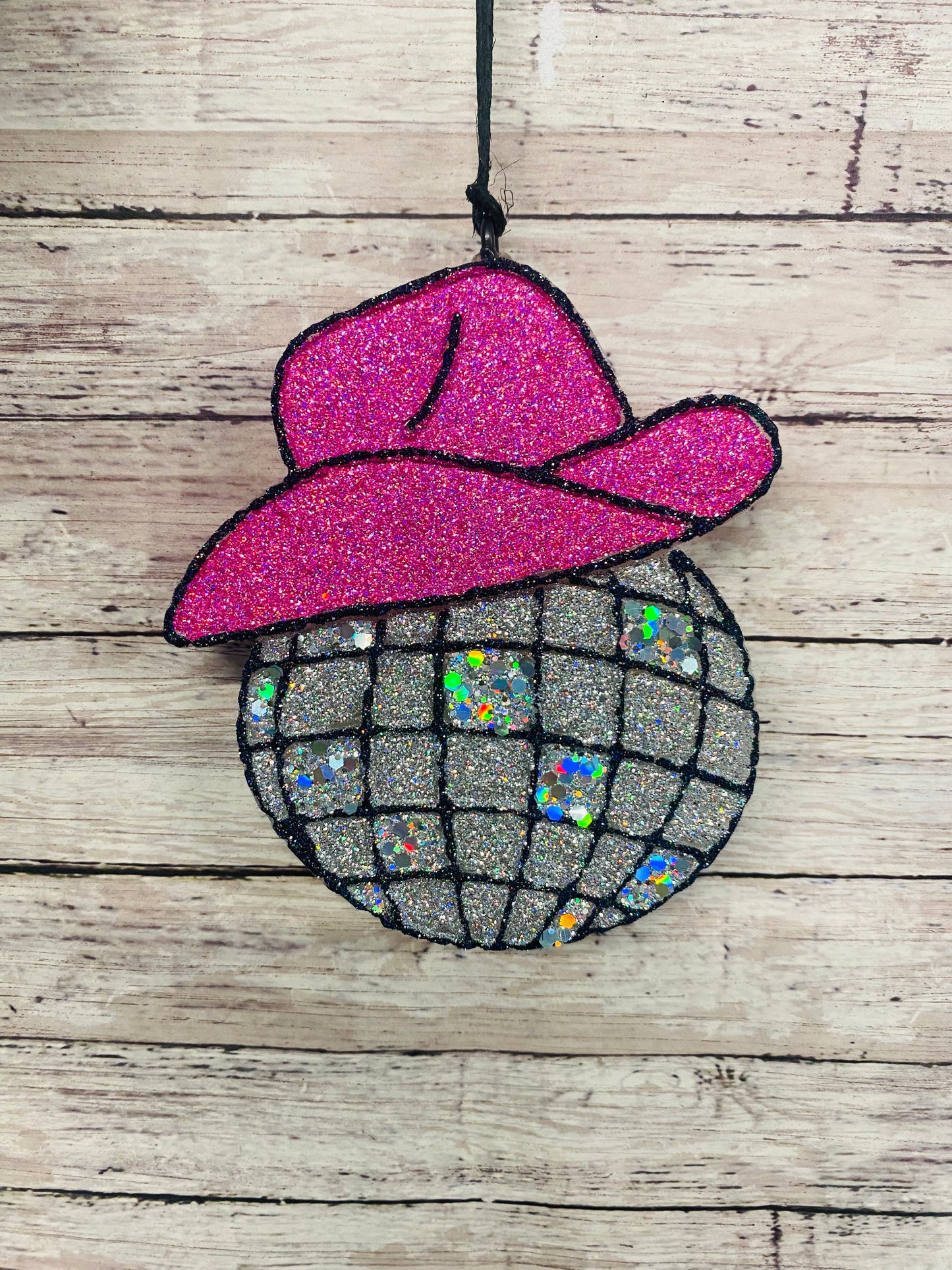 Disco Ball with Cowgirl Hat