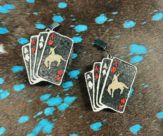 RTS Bronc Cards Vent Clips- set of 2- Leather & Lace Scent