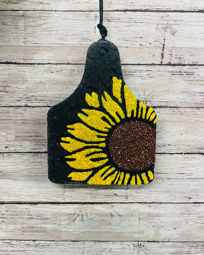 Cow Ear Tag- Sunflower