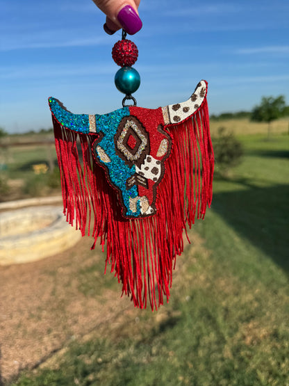 Aztec Bull Skull- Medium Size