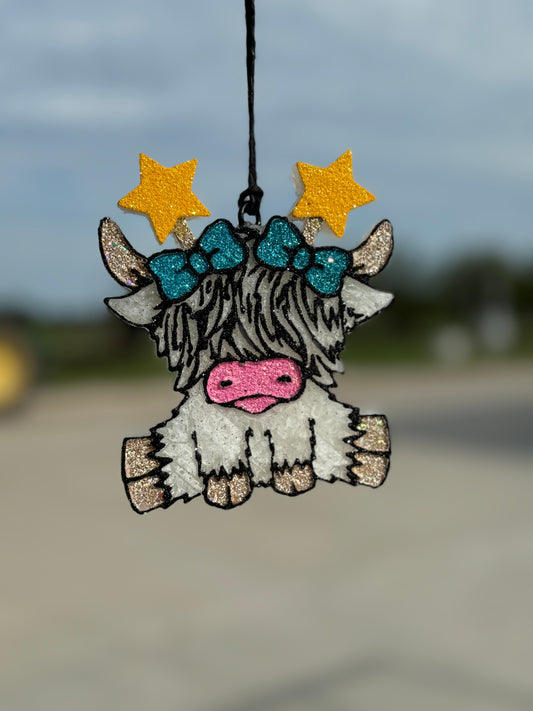 Highland Cow with Stars