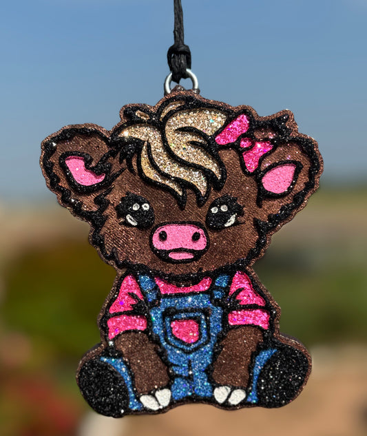 Highland Cow in Overalls