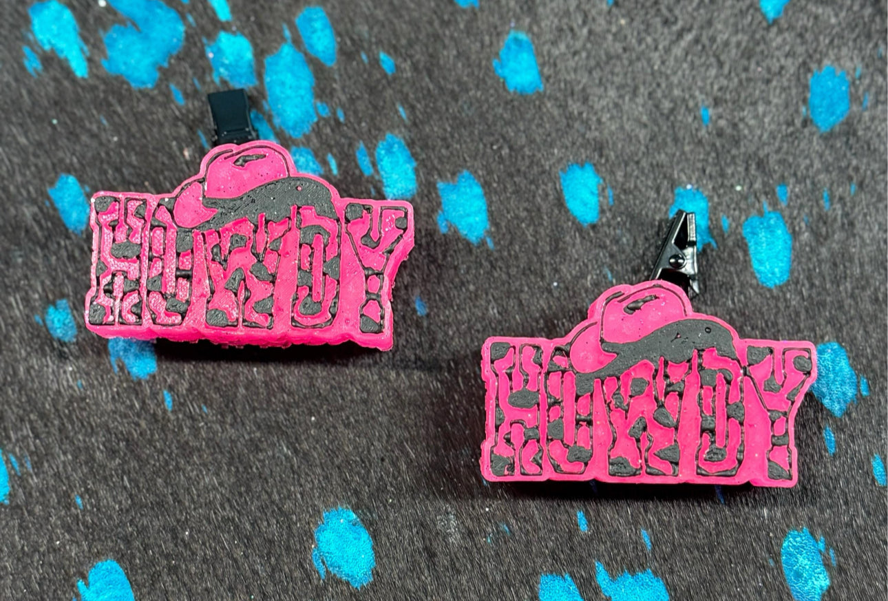 Howdy with Hat Vent Clips (Set of 2)