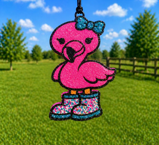 Flamingo with Rainboots