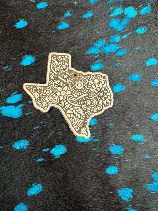 Genuine Leather Texas Car Charm