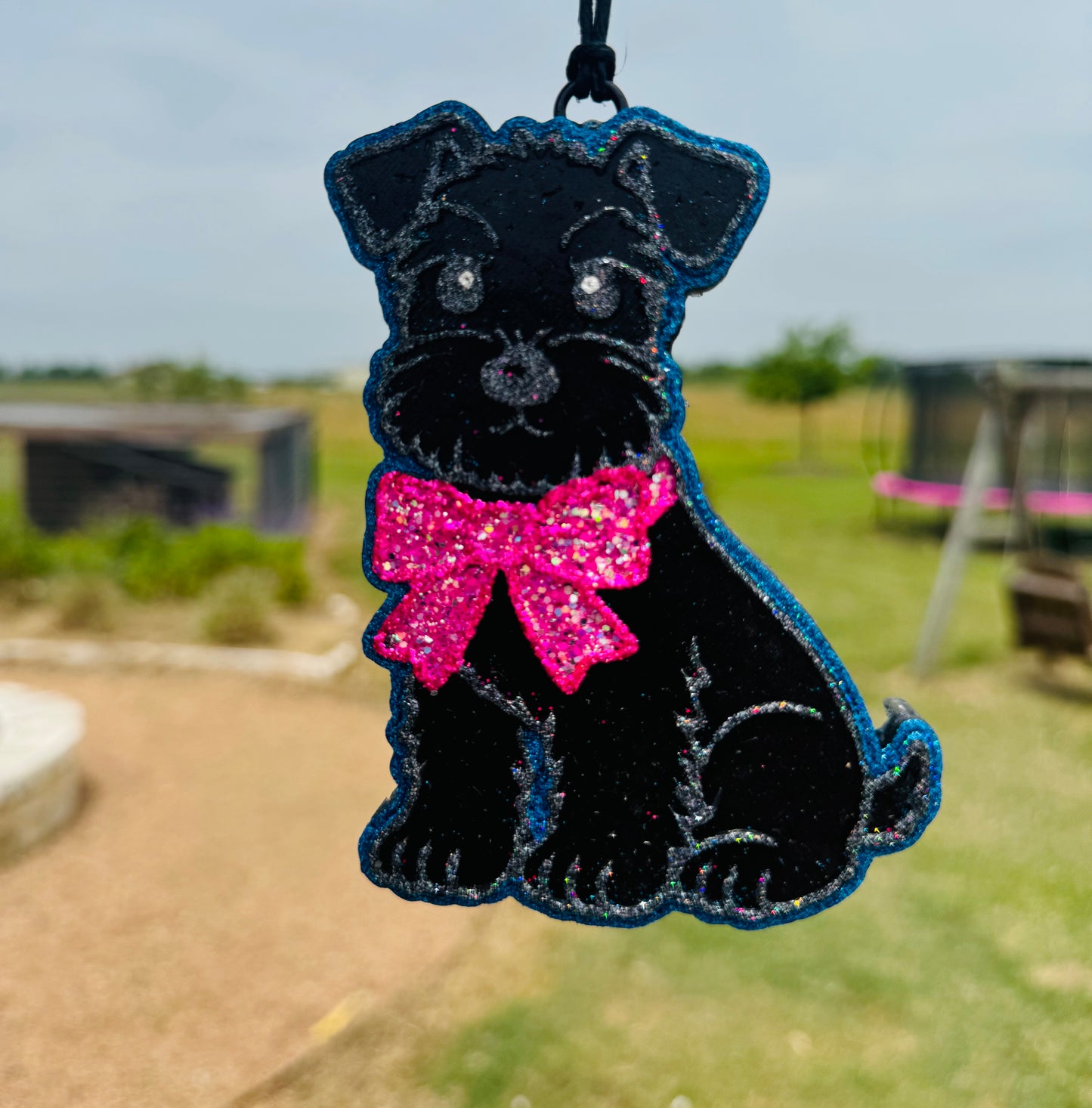 Schnauzer with Bow