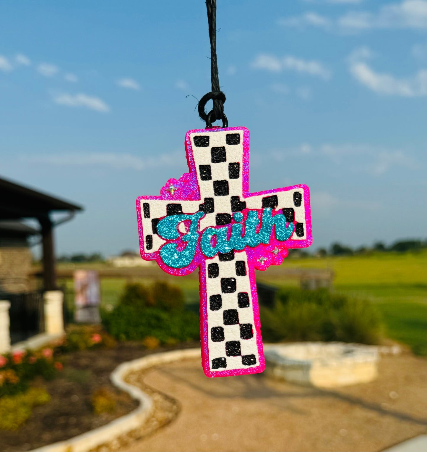 Checkered Faith Cross