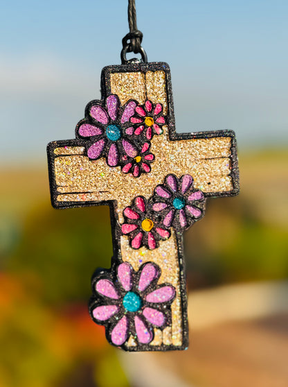 Cross with flowers