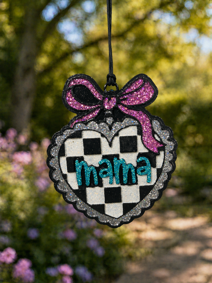 Checkered Mama Heart