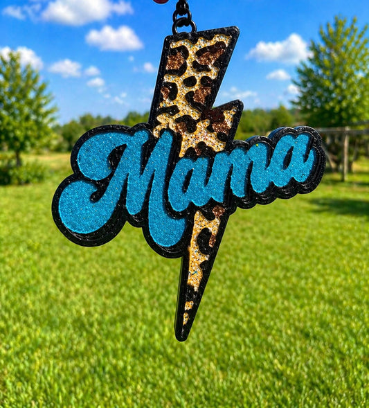 Mama with Cheetah Lightening Bolt