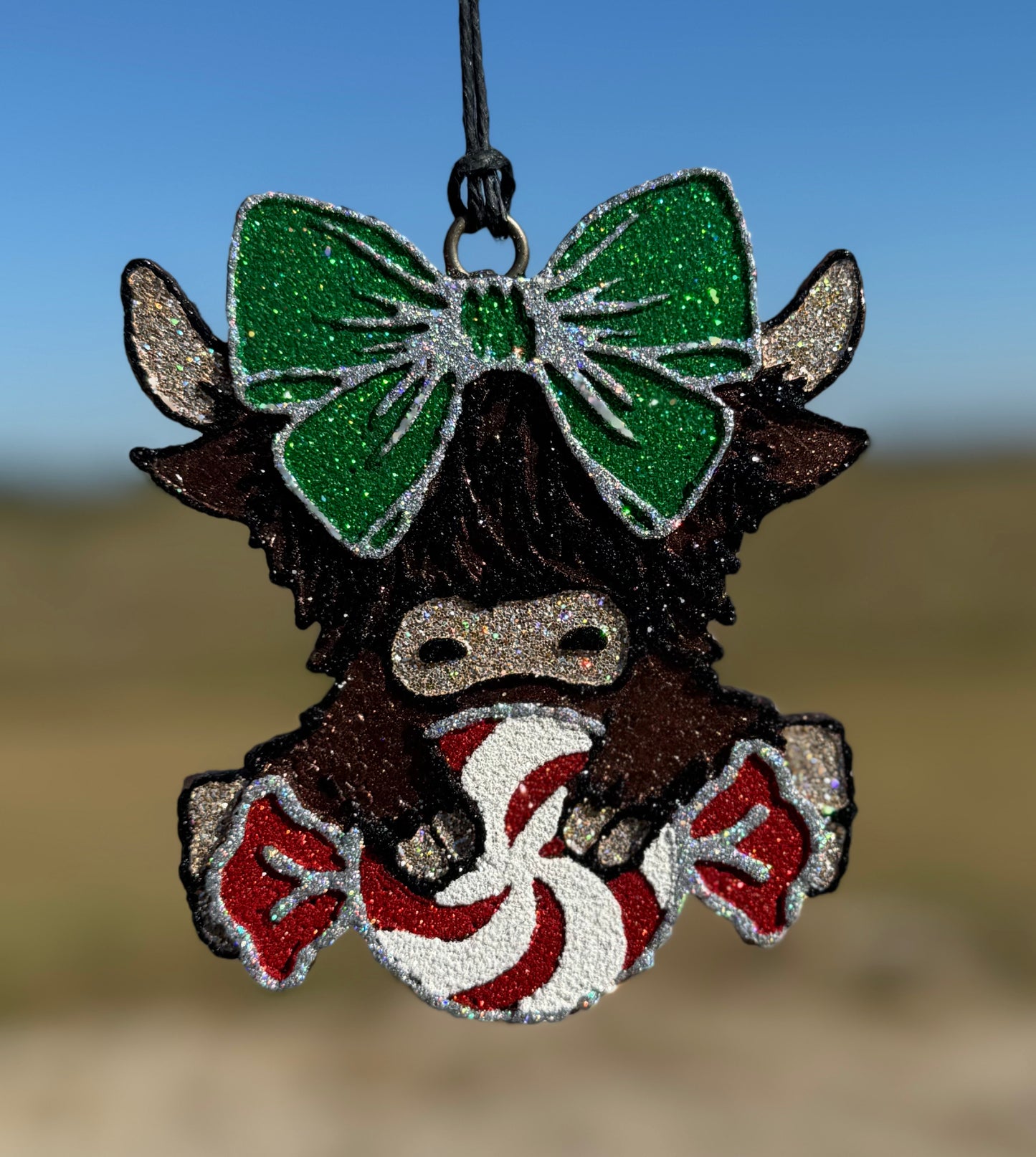 Highland Cow with Peppermint Candy