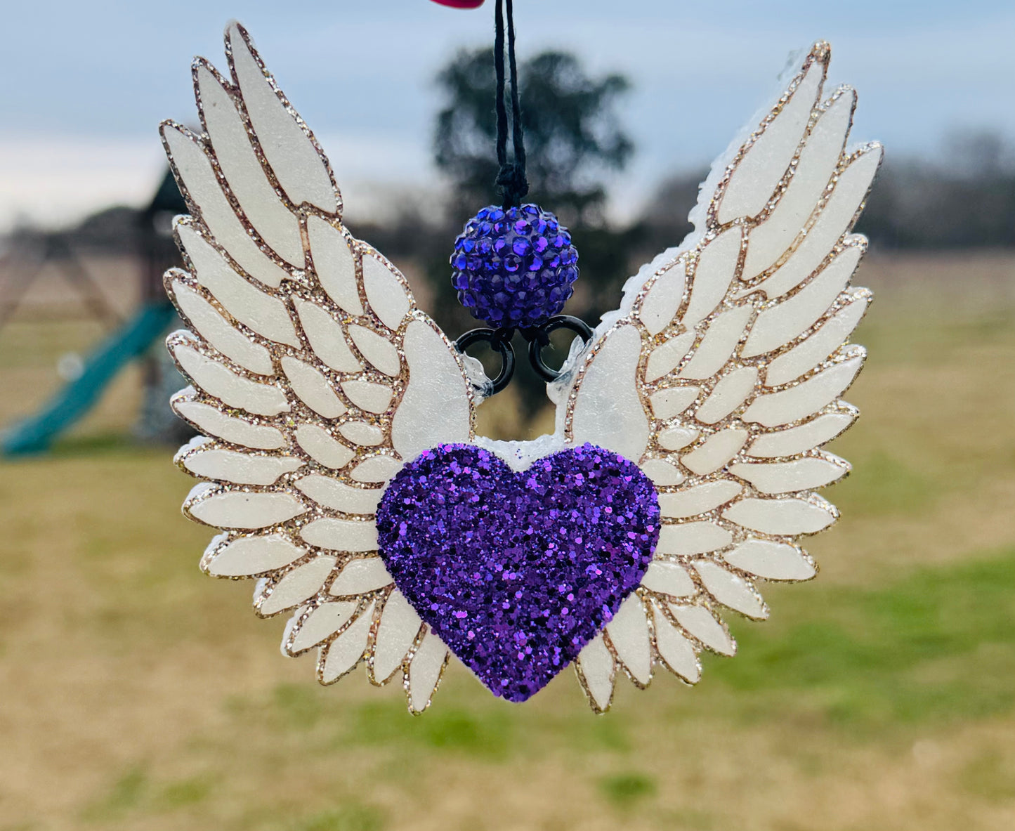 Angel wings with heart