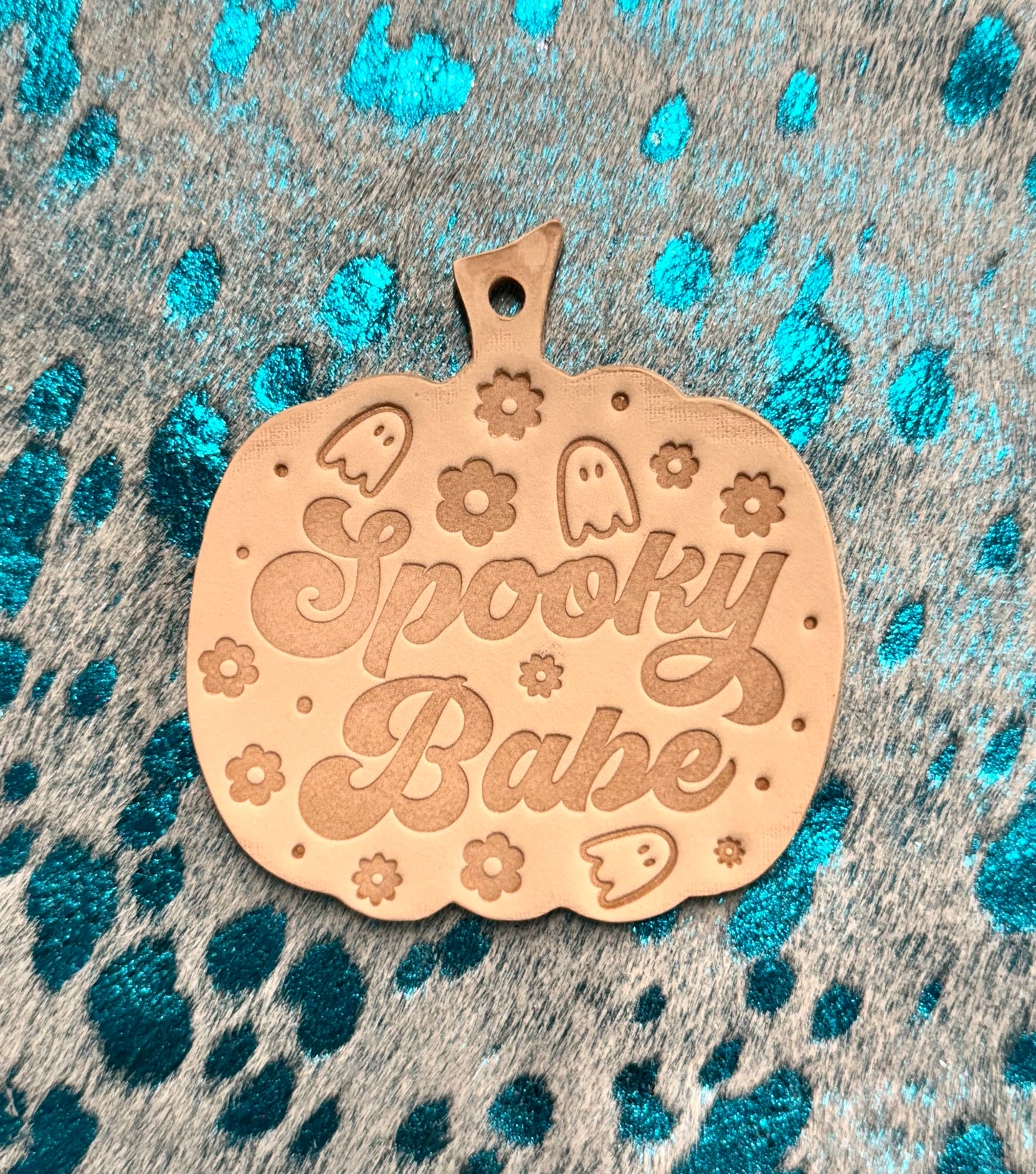 Genuine Leather Spooky Babe Car Charm