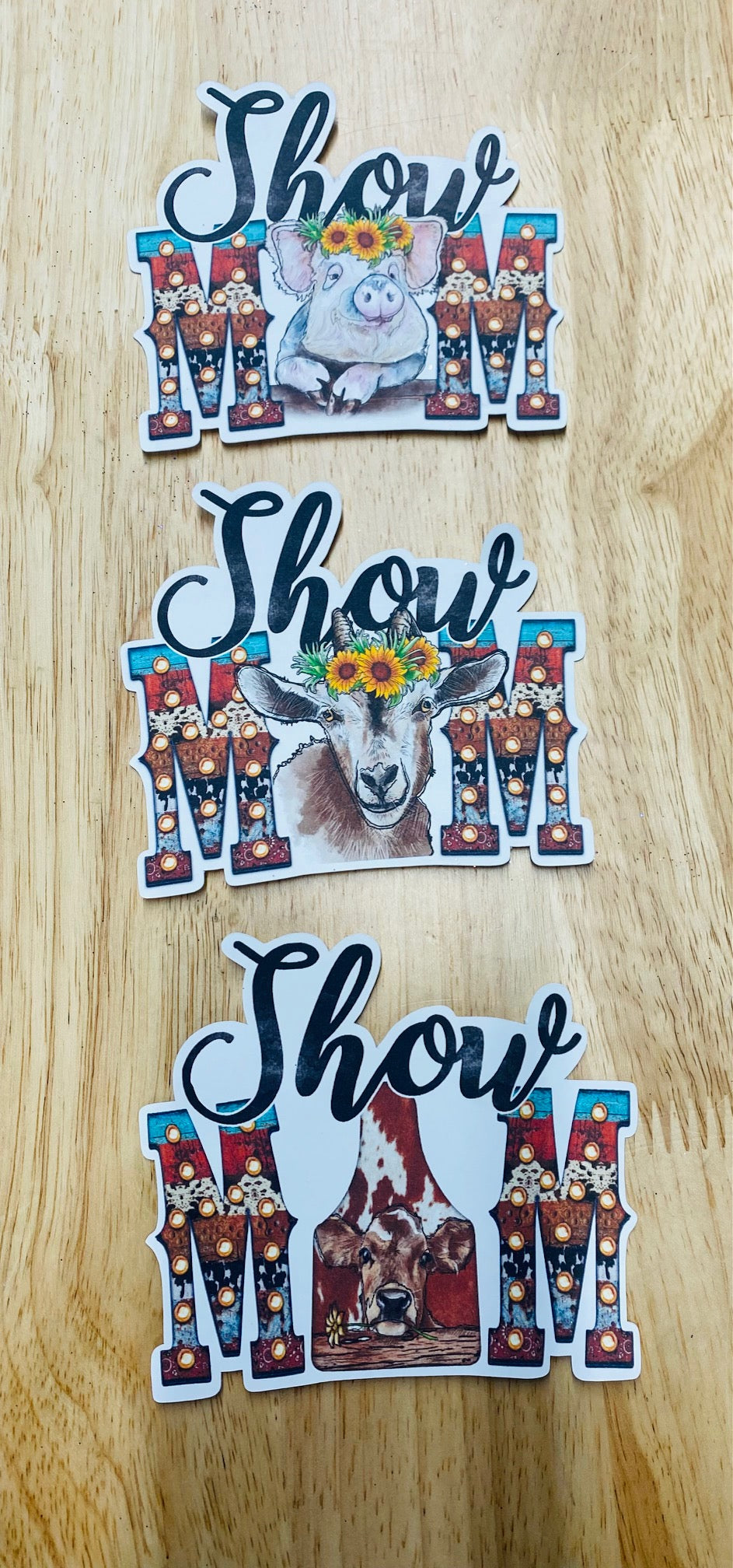Show Mom- Cardstock Options- Cow, Pig, Goat